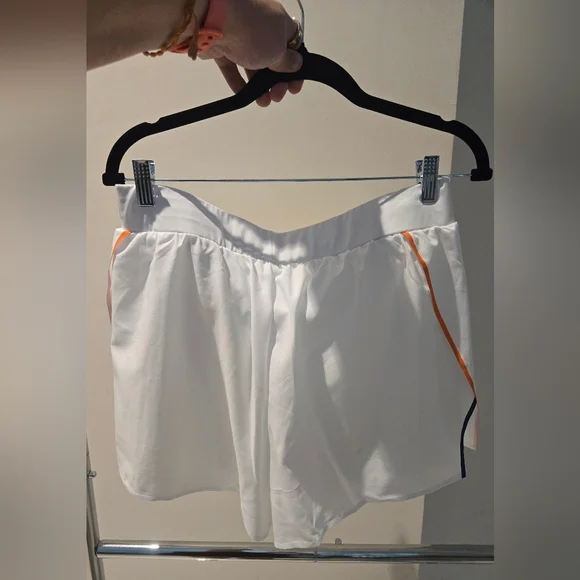 Wilson White Athletic Shorts with Orange Trim Size L NWT - Picture 6 of 11